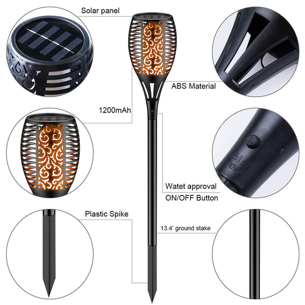Zugo Solar Path Dancing Flame Tiki Torch Light (2 Pack)