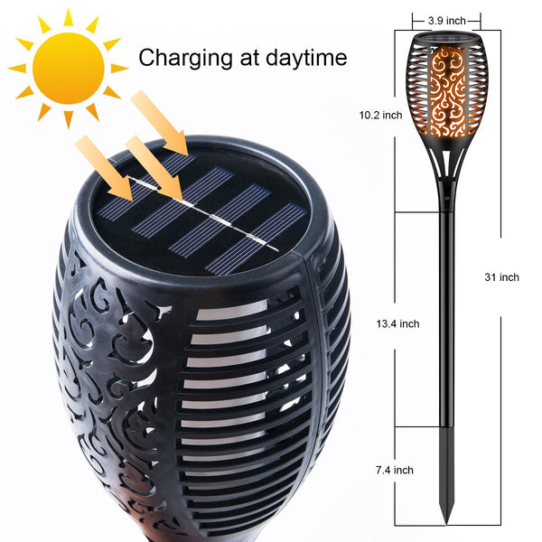 Zugo Solar Path Dancing Flame Tiki Torch Light (2 Pack)