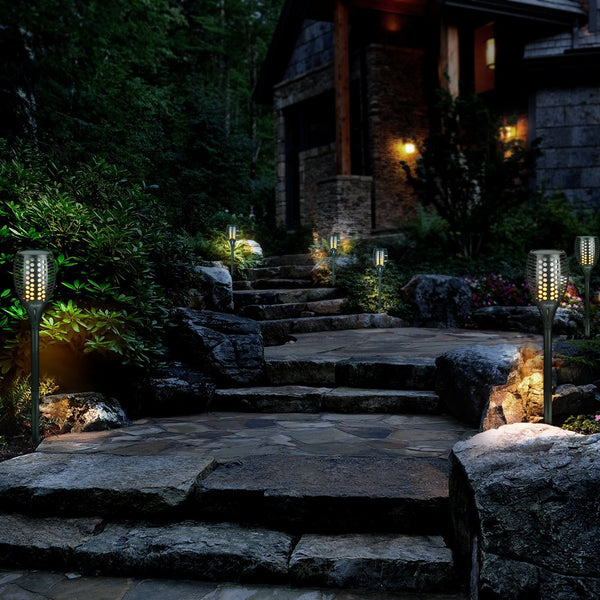 Zugo Solar Path Dancing Flame Tiki Torch Light (2 Pack) demo