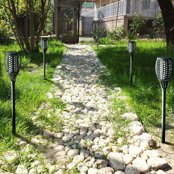 Zugo Solar Path Dancing Flame Tiki Torch Light (2 Pack) demo