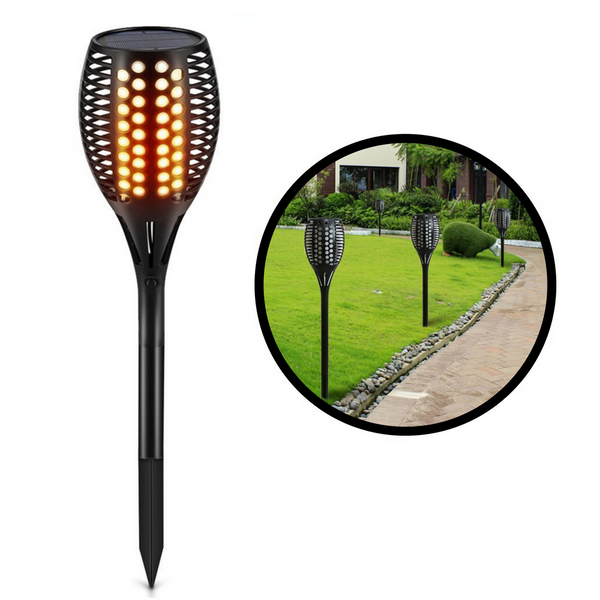 Zugo Solar Path Dancing Flame Tiki Torch Light (2 Pack) demo